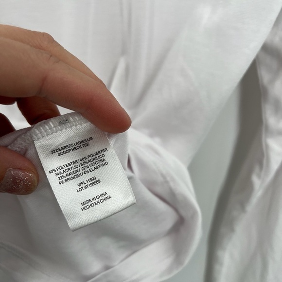 32 Degree Heat White Scoop Neck Tee Ladies Large - Picture 4 of 4